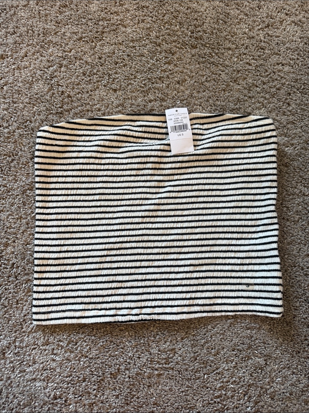 American Eagle Striped Black and White Tube top